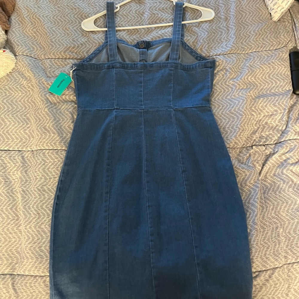 Denim button down dress from Rhapsodielle
